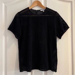 •ASOS & Other Stories Women’s Waffle Knit Top Short Sleeve Relaxed Black Size 4